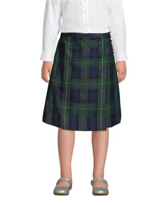 Plus Plaid School Uniform A-line Skirt Below the Knee for girls