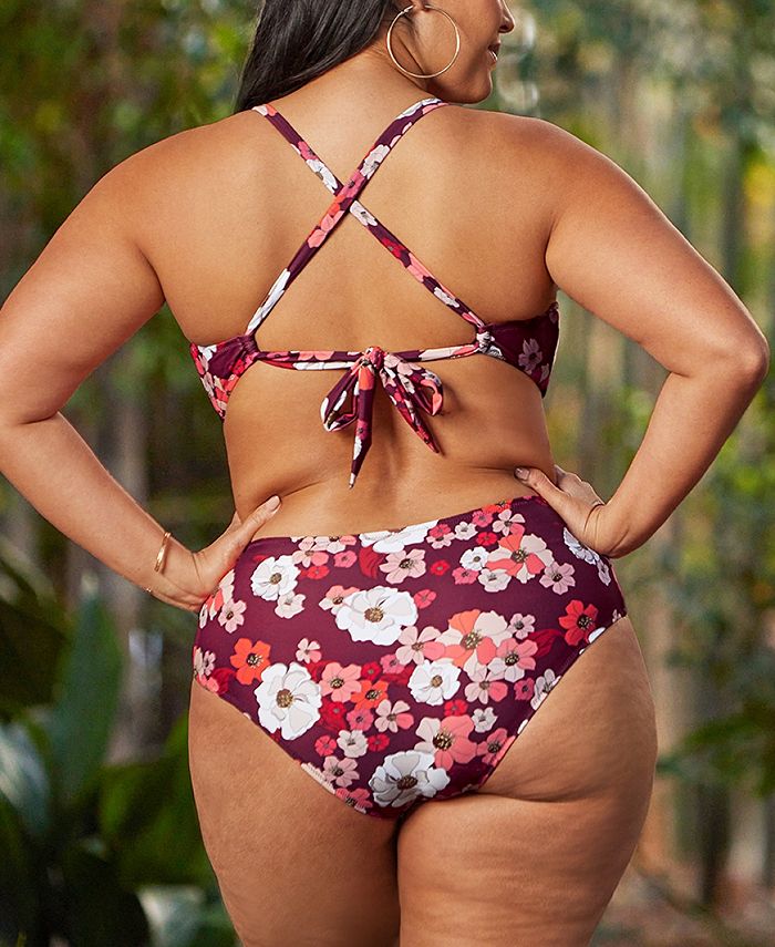 CUPSHE Women's Olivia Floral Cutout Plus Size One Piece Swimsuit