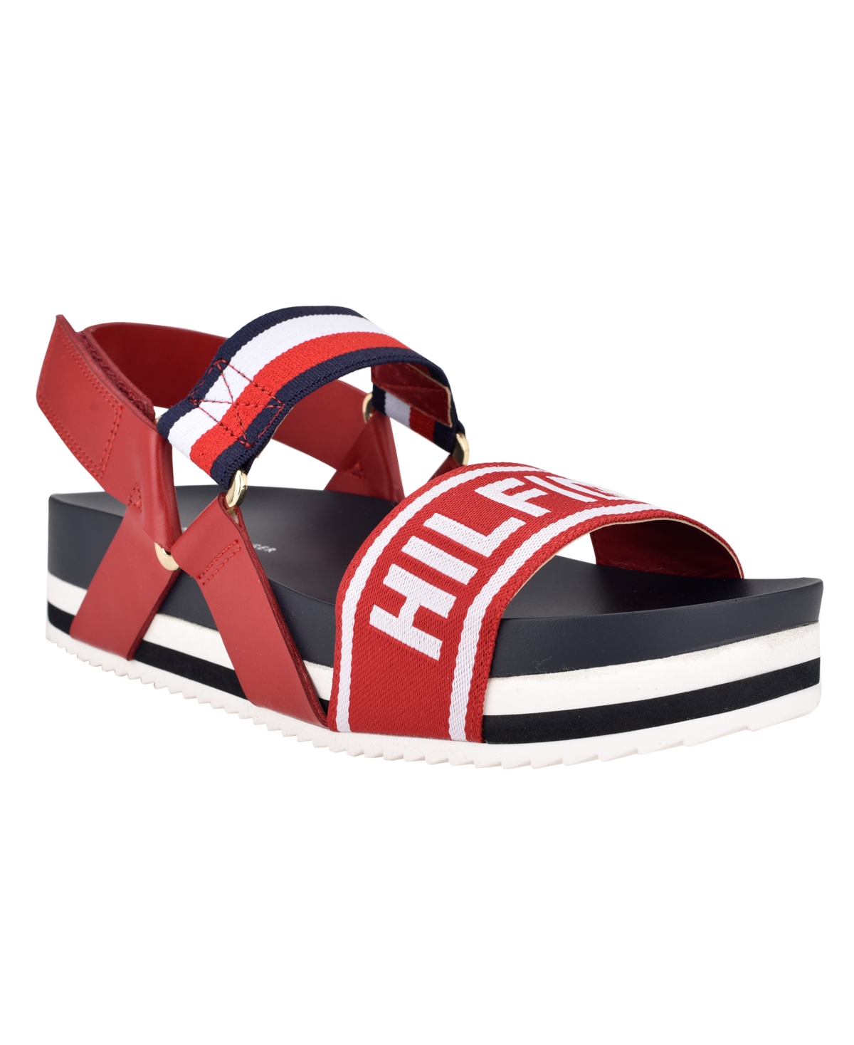 Monasterio Desviación frase Tommy Hilfiger Women's Bekett Logo Footbed Sport Sandals Women's Shoes In  Red Multi | ModeSens