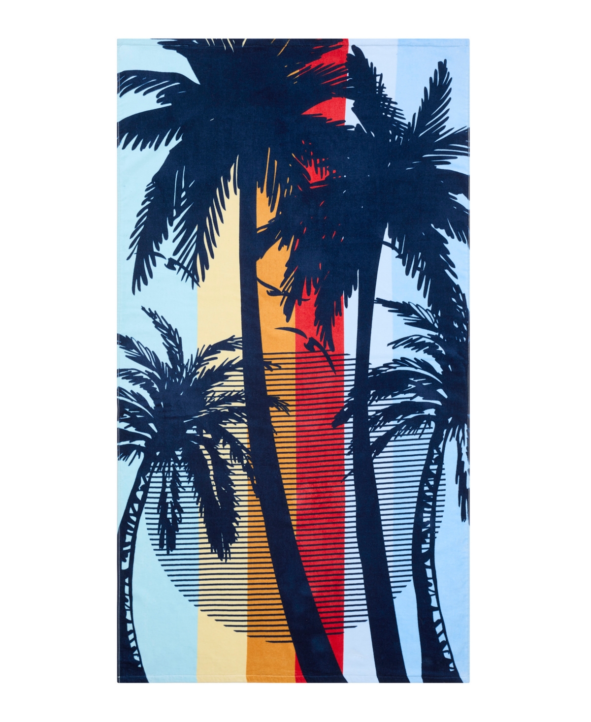 Lucky Brand California Sun Cotton Beach Towel, 36" X 68" Bedding In Blue Palm