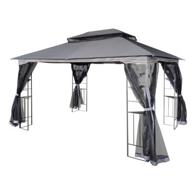 Streamdale 13' x 10' Gazebo with Double Roof & Mosquito Net