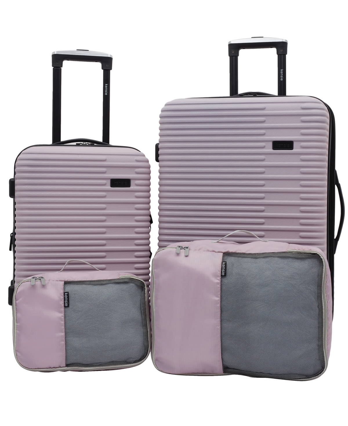 Kensie Hillsboro Expandable Rolling Hardside Collection Set, 4 Piece In Burnished Lilac