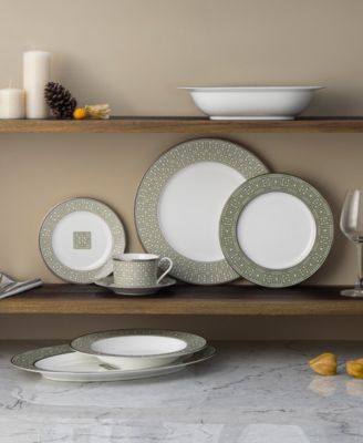 Infinity Green Platinum Oval Platter, 16"