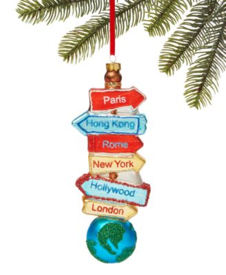 Holiday Lane - Around the World Travel Guidepost Ornament