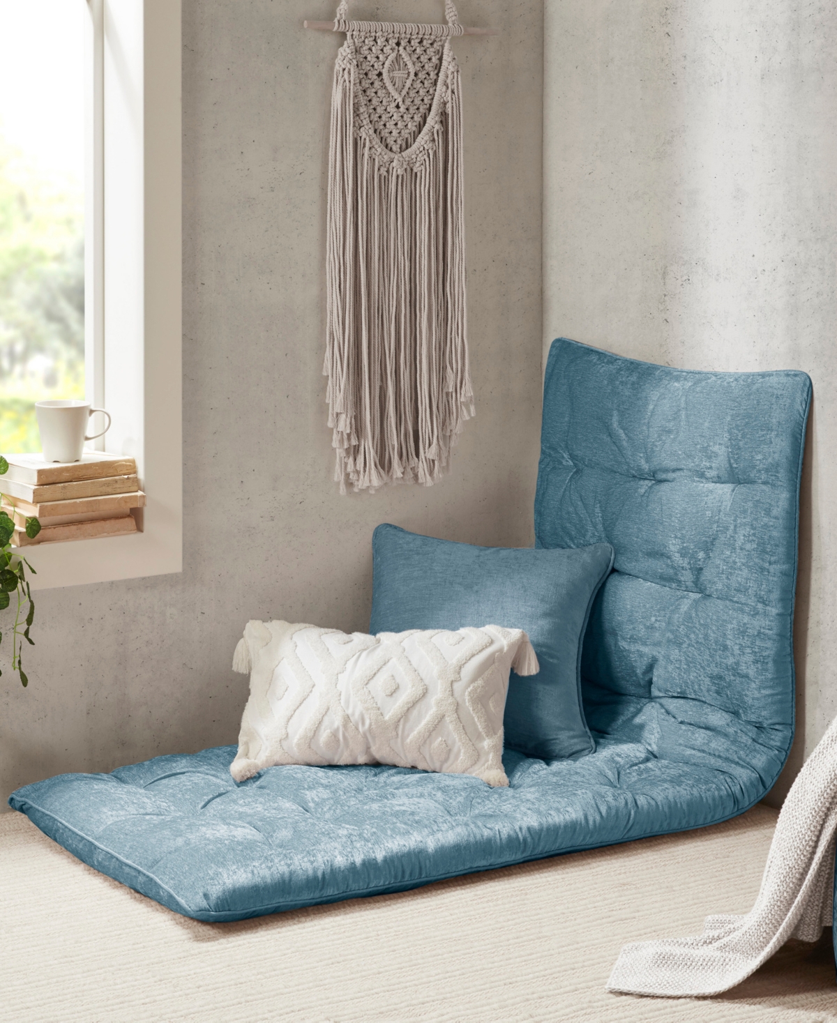 Intelligent Design Edelia Poly Chenille Lounge Floor Pillow, 27 "x 74"