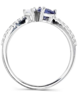 Cubic Zirconia Heart & Pear Two-Stone Ring 
