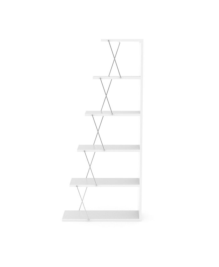 Simplie Fun Furnish Home Store Modern 5 Tier Ladder Bookshelf