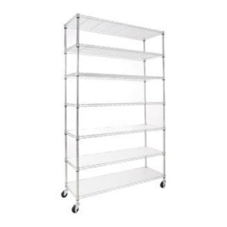 7 Tier Wire Shelving Unit, 2450 LBS NSF Height Adjustable Metal Garage ...
