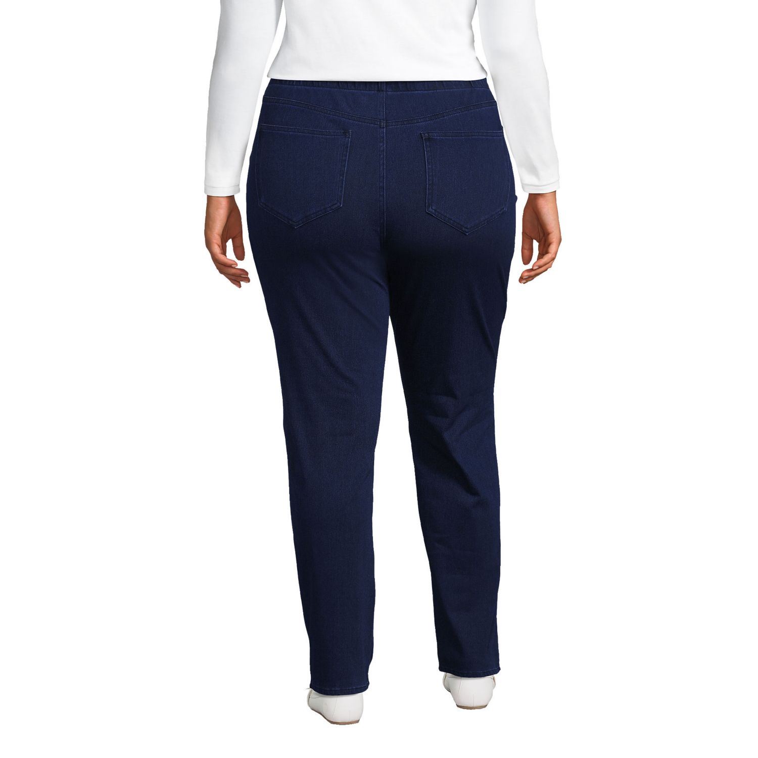 Women's Plus Size Starfish Mid Rise Knit Denim Straight Jeans