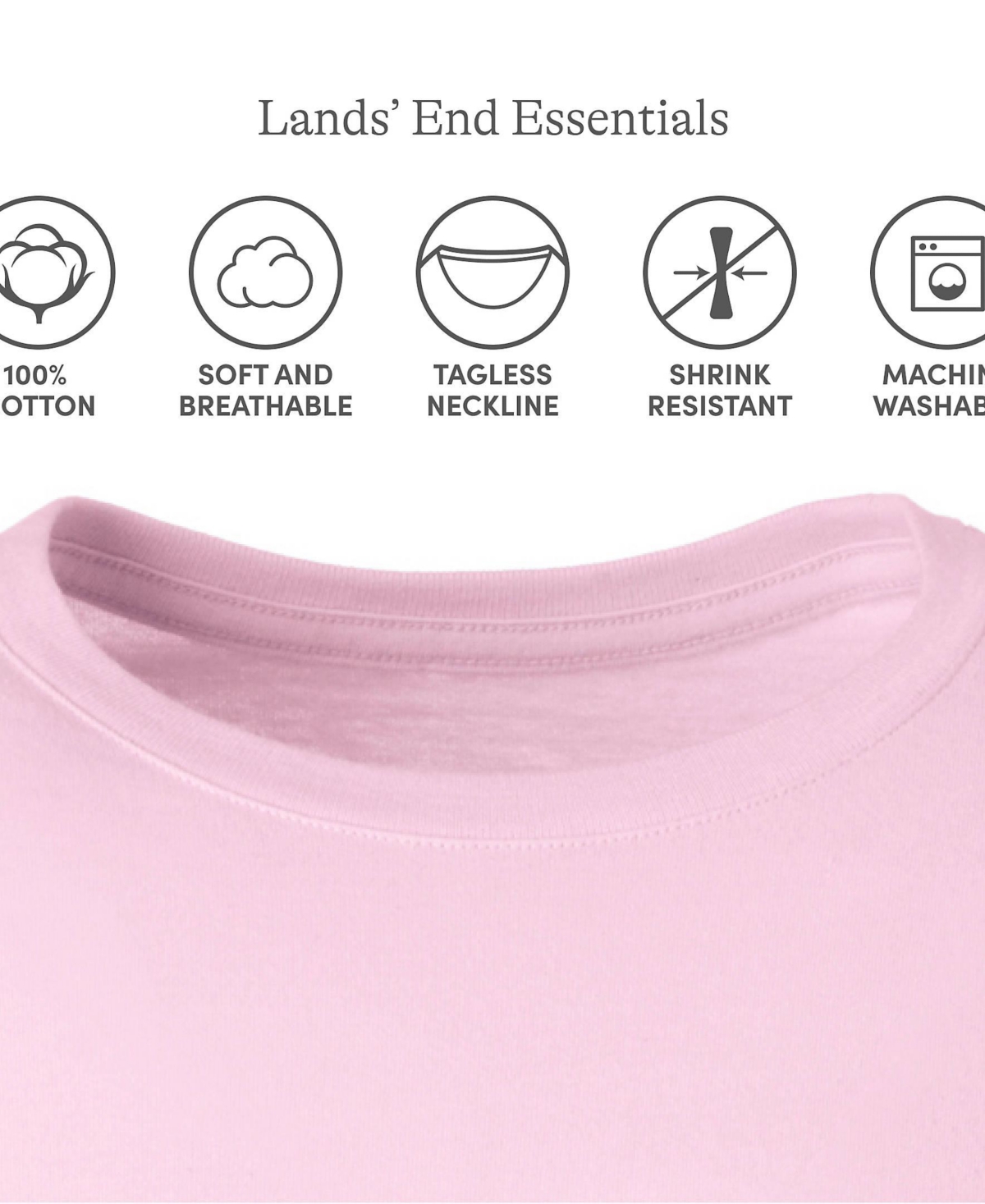 Lands' End Women's Short Sleeve Feminine Fit Essential T-shirt