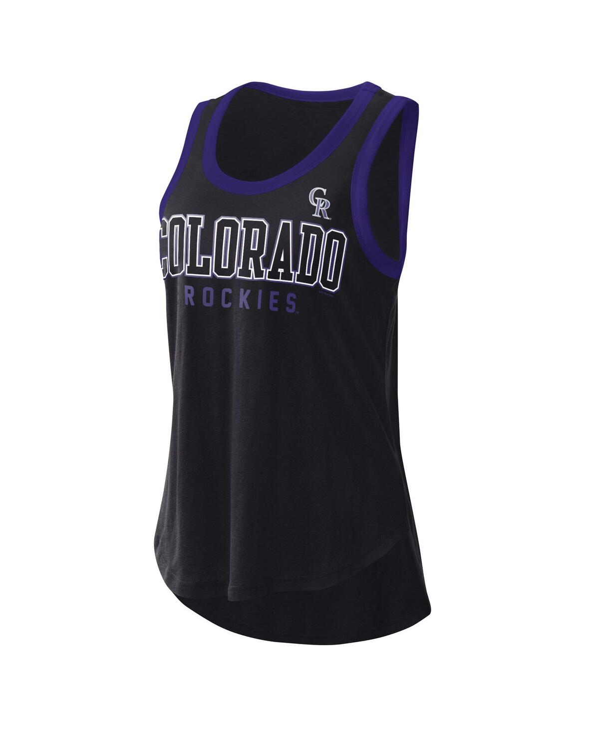 G-iii 4her By Carl Banks Women's  Black Colorado Rockies Clubhouse Tank Top