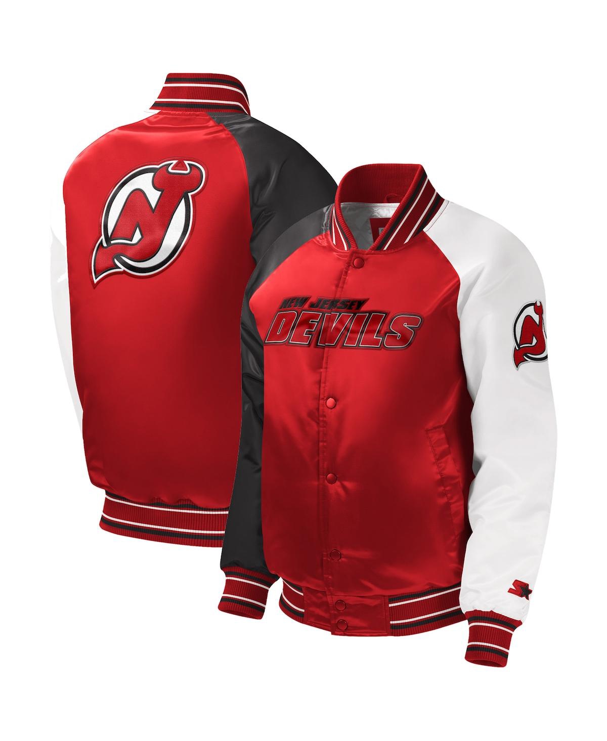 Starter Kids' Big Boys And Girls  Red New Jersey Devils Raglan Full-snap Varsity Jacket