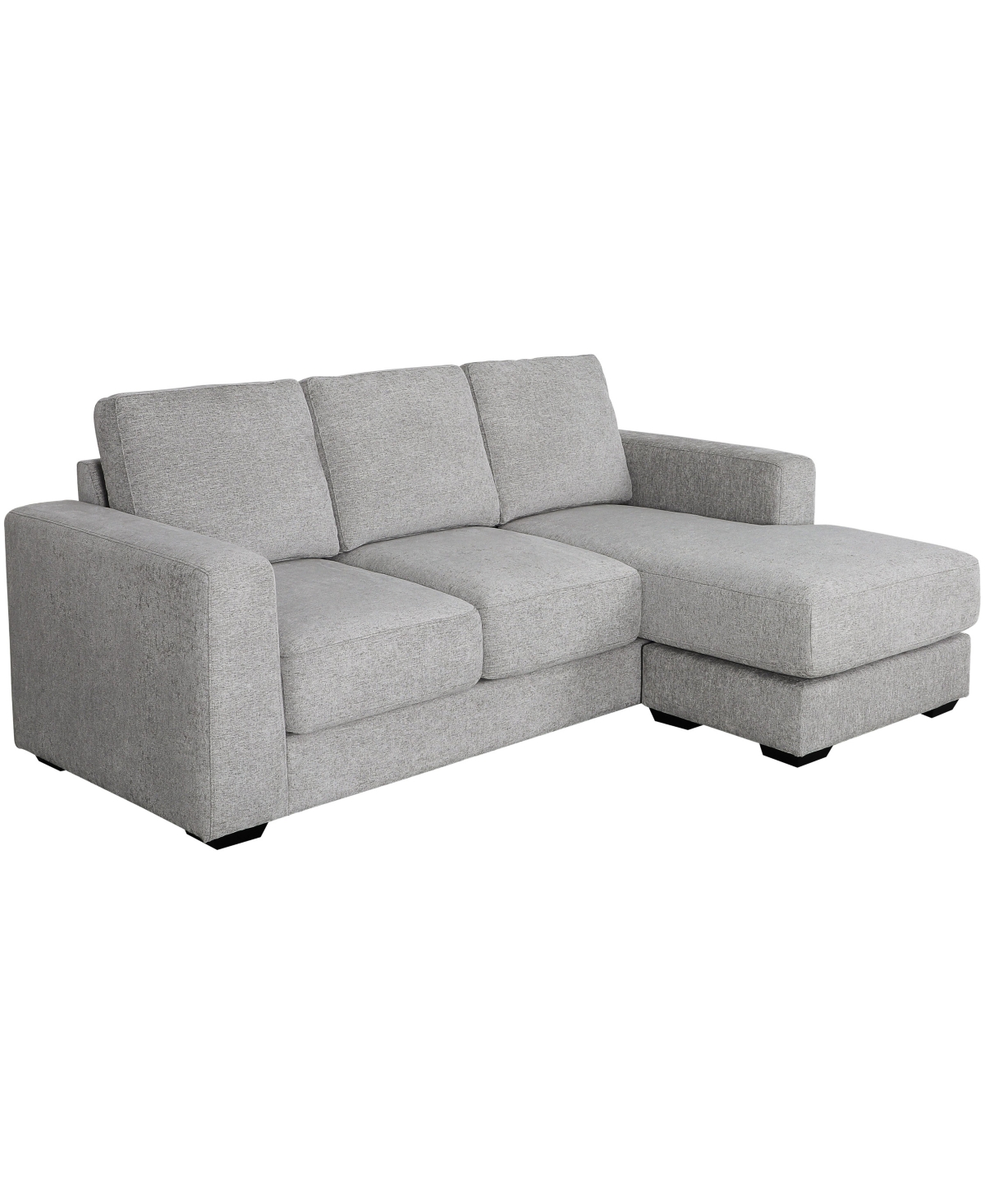 Abbyson Living Elizabeth 85" Stain-resistant Fabric Reversible Sofa Chaise Sectional In Light Gray
