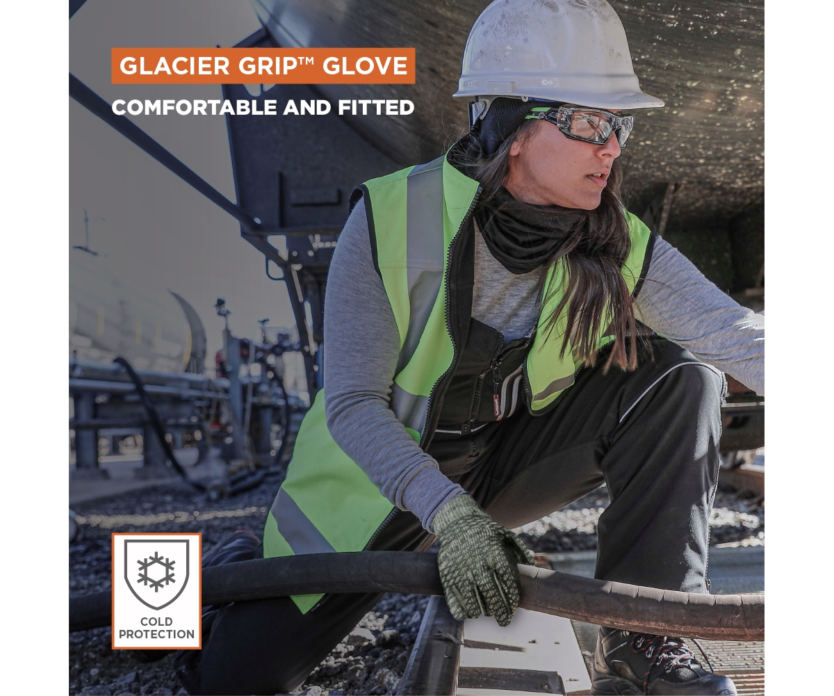 RefrigiWear Men's Glacier Grip Gloves with Double Sided Pvc Honeycomb Grip (Pack of 12 Pairs)