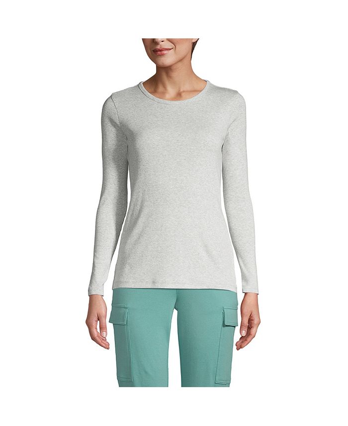 Lands' End Women's Tall Long Sleeve Crew Neck T-Shirt - Macy's