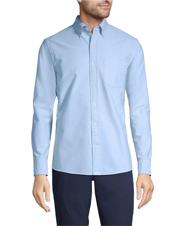Lands' End Men's Traditional Fit Sail Rigger Oxford Shirt Macy's