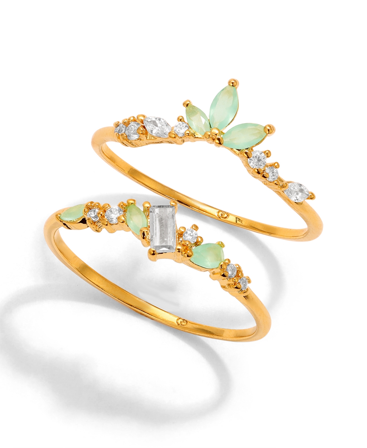 Girls Crew Crystal Mint To Be Ring Set In Gold