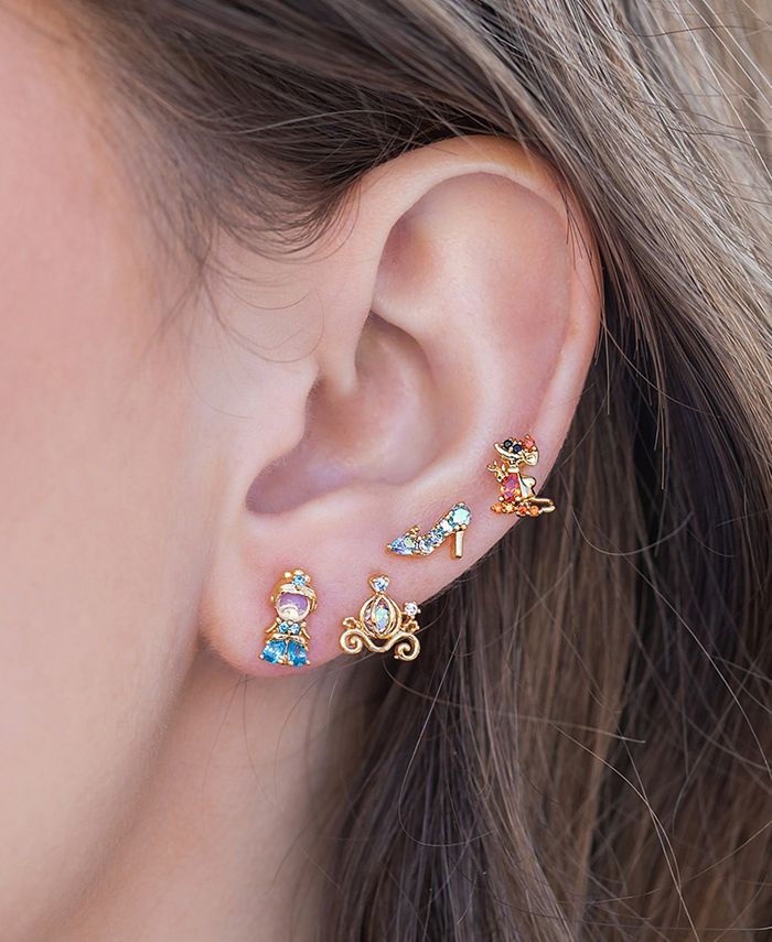 Girls Crew Crystal Multi-Color Disney Princess Cinderella Stud Earring ...