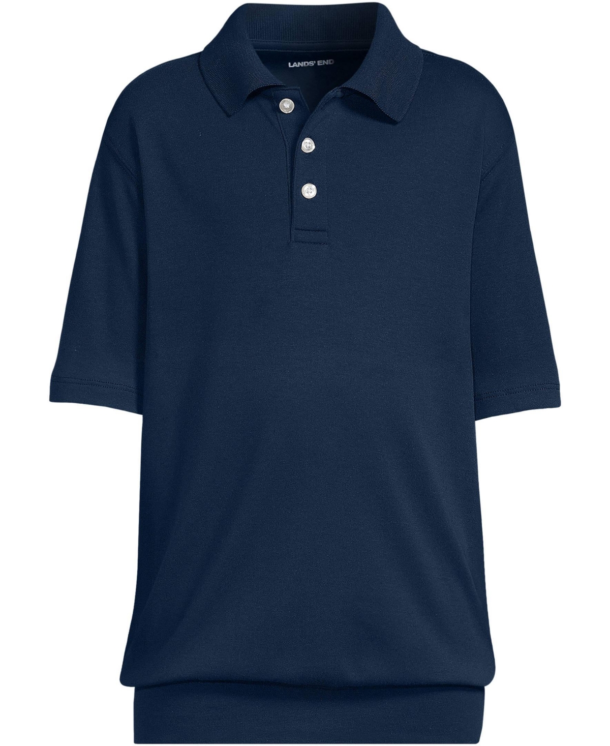 Lands' End Girls School Uniform Short Sleeve Banded Bottom Polo Shirt
