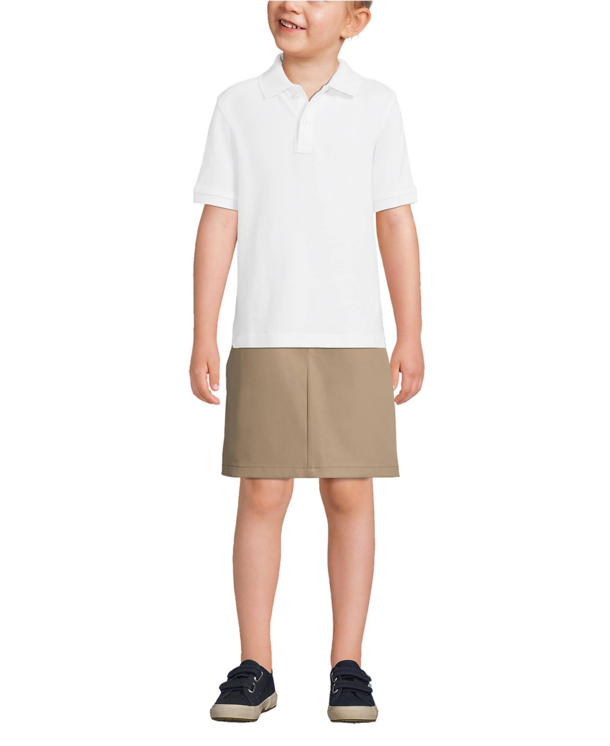 Lands' End Girls School Uniform Short Sleeve Mesh Polo Shirt