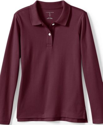 Girls Long Sleeve Feminine Fit Interlock Polo Shirt