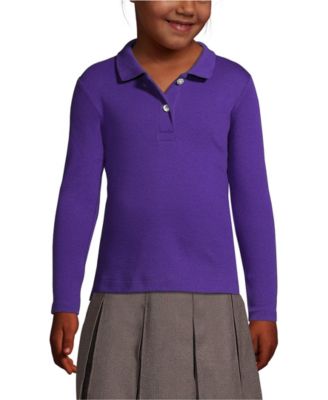 Girls Long Sleeve Feminine Fit Interlock Polo Shirt