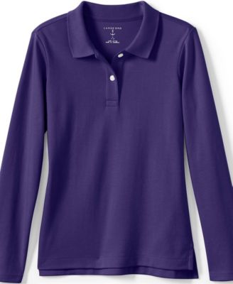 Girls Long Sleeve Feminine Fit Interlock Polo Shirt