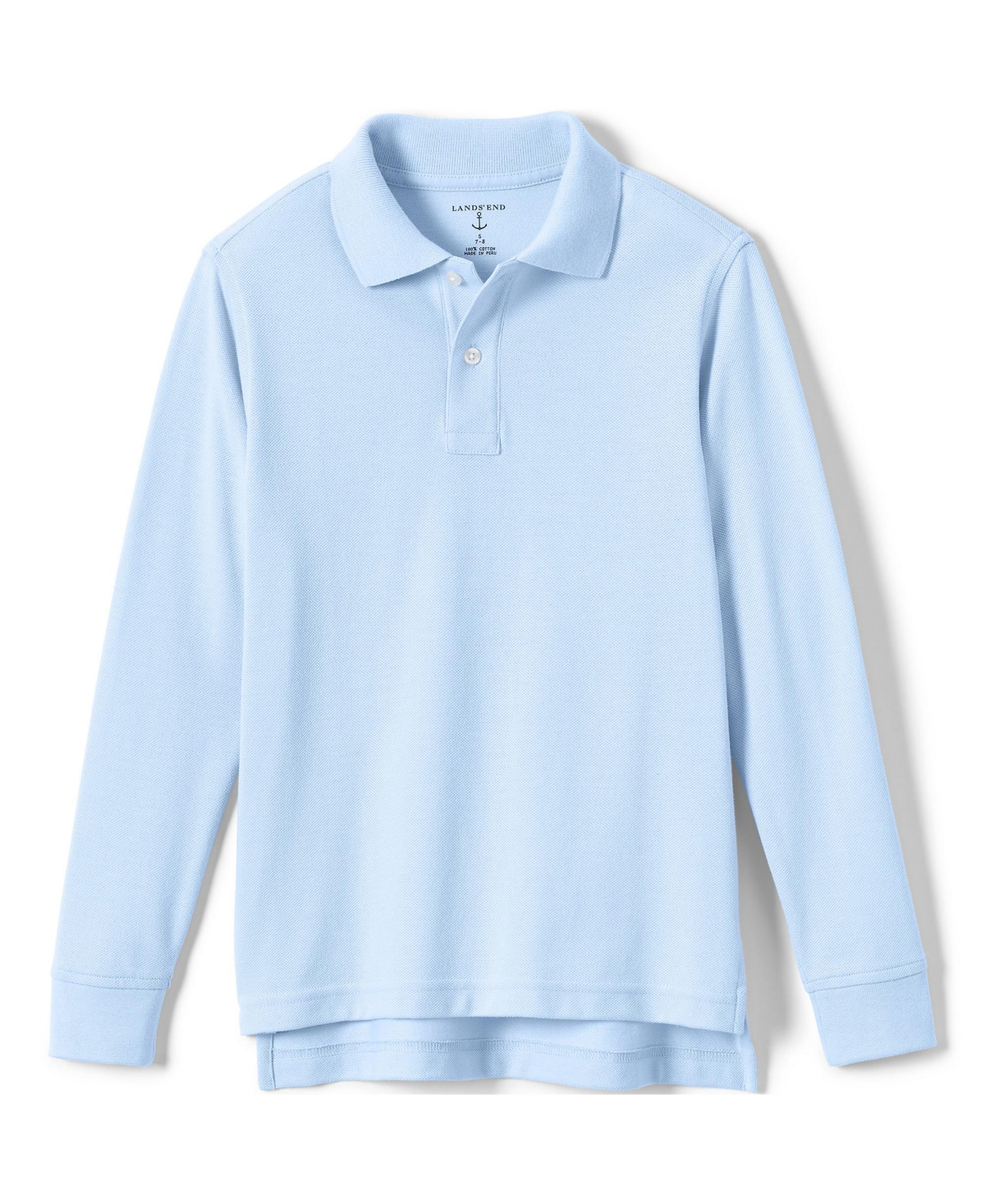Lands' End Boys Long Sleeve Mesh Polo Shirt