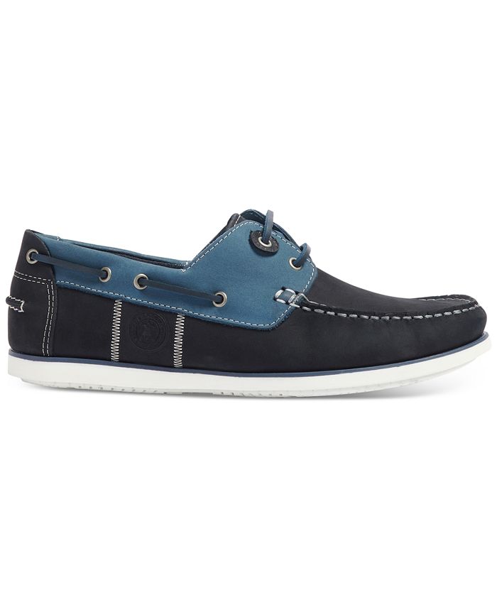 Barbour Men's Leather & Suede Wake 2-Eye Boat Shoes - Macy's