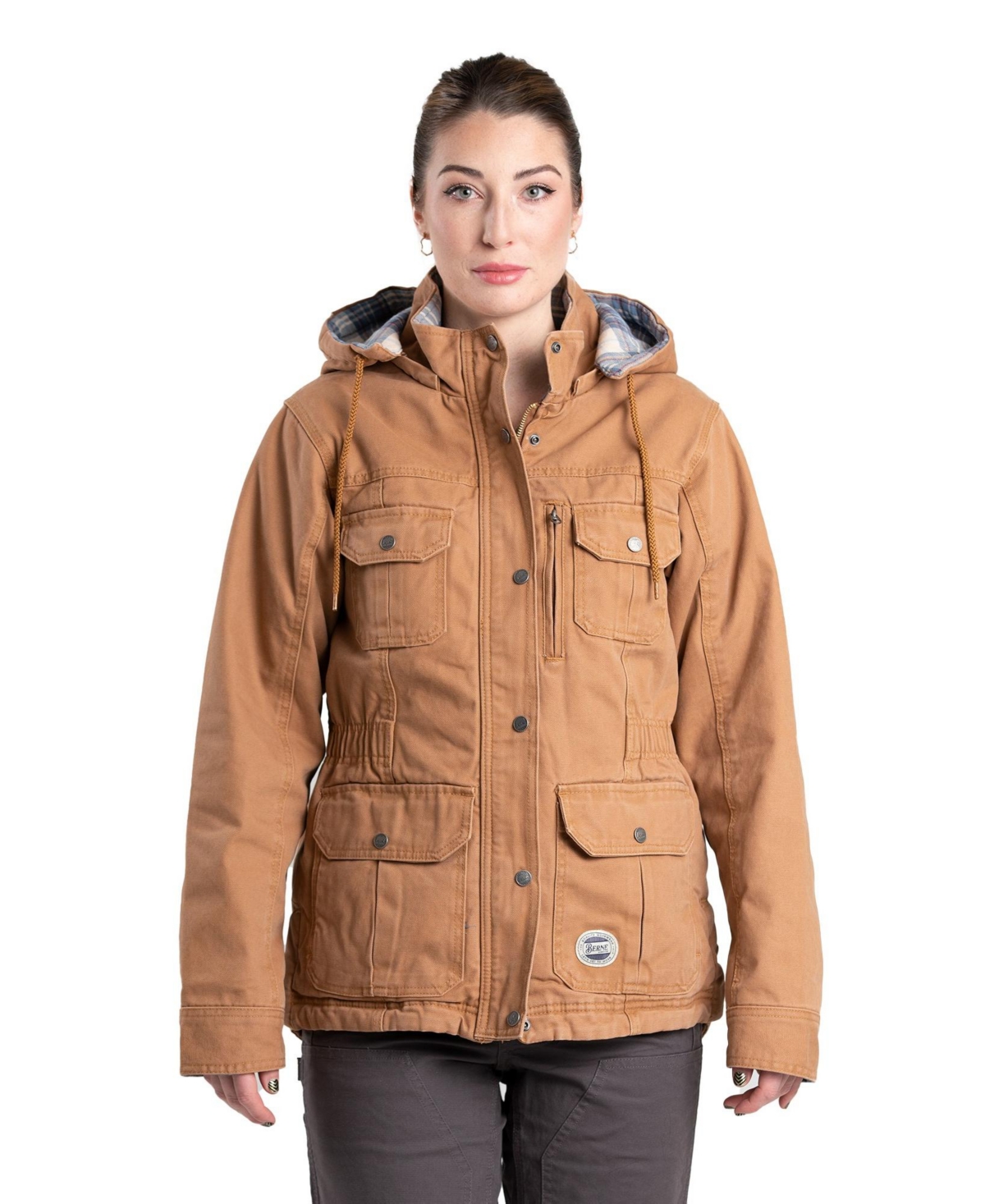 Bernè Women's Vintage Washed Duck Barn Coat In Brown Duck | ModeSens