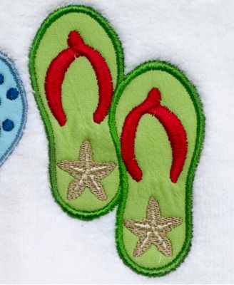 Beach Mode Flip-Flop Motif Cotton Hand Towel, 16" x 28"