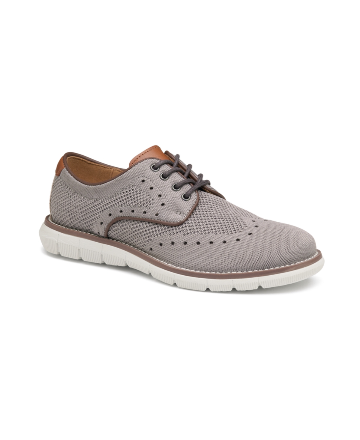 Johnston & Murphy Little Boys Holden Knit Wingtip Lace-up Shoes In Gray Knit