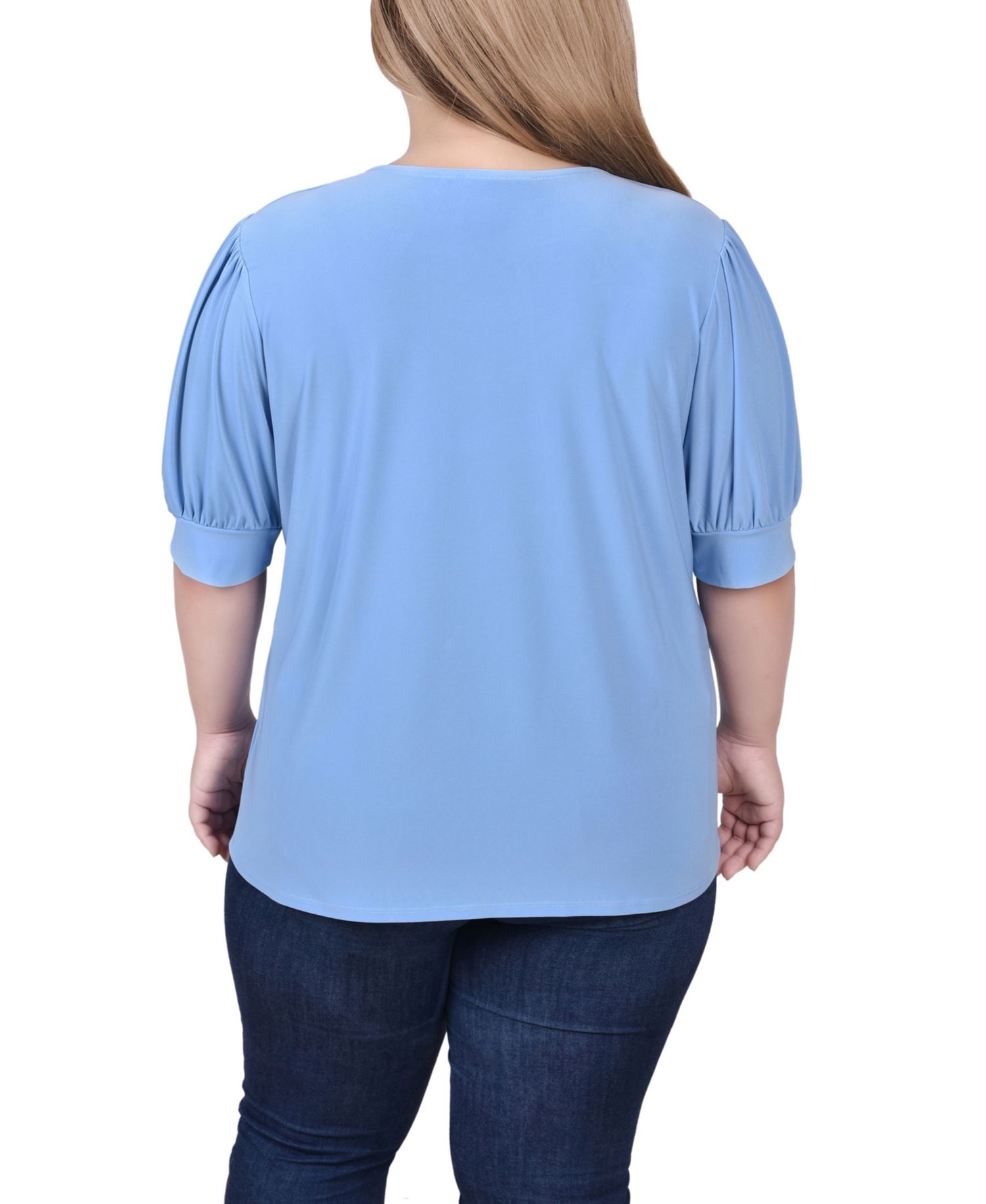 Petite Short Sleeve Balloon Sleeve Top