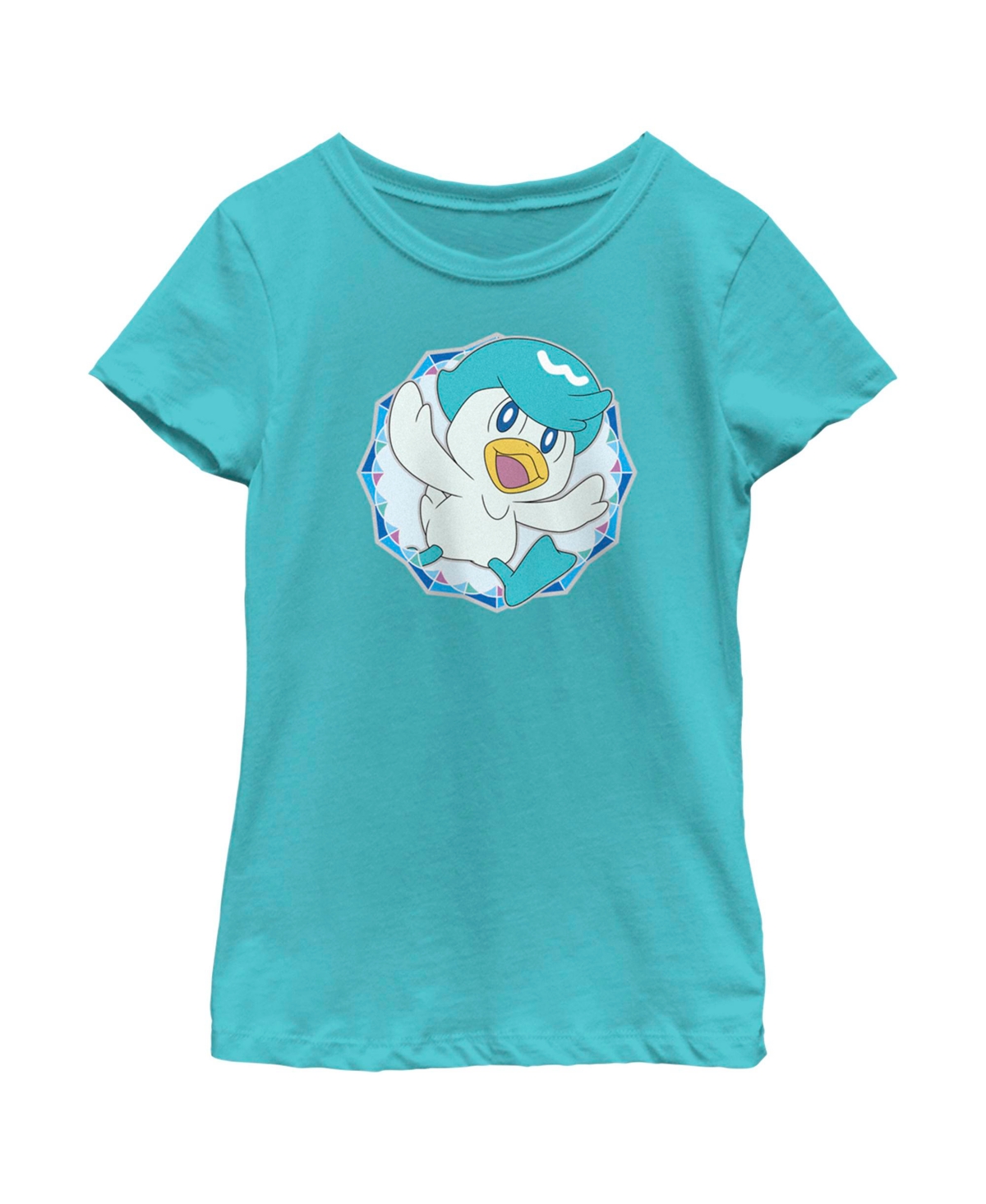 Nintendo Girl's Pokemon Quaxly Circle Child T-shirt In Tahiti Blue