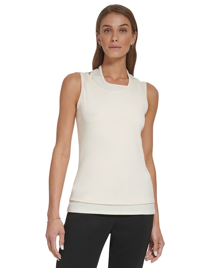 DKNY Women s Sleeveless Double Layered Top Macy s
