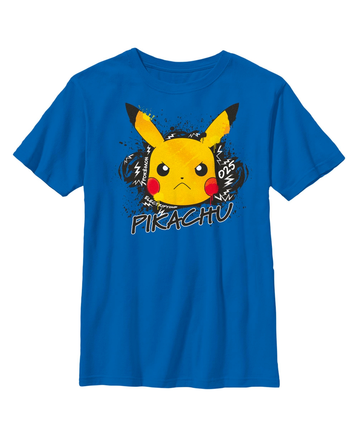 Nintendo Boy's Pokemon Angry Pikachu Child T-shirt In Royal Blue
