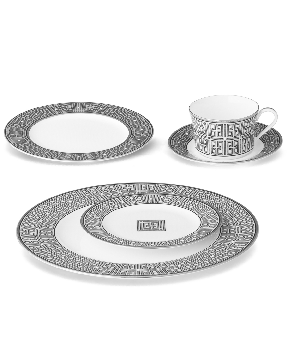 Noritake Infinity Graphite 4 Piece Salad Plate Set, Service For 4 In Graphite
