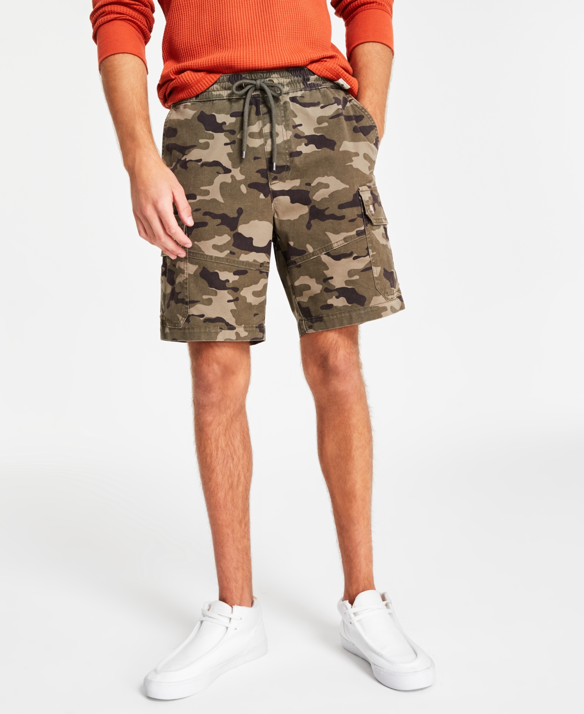 Sun + Stone Men's Cargo Shorts, Created For Macy's In Simple Sage