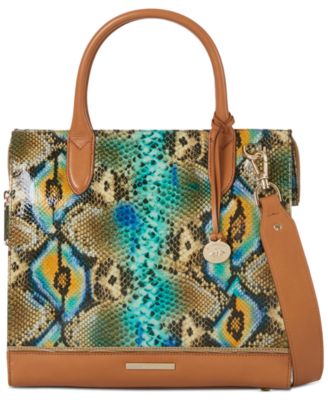 Brahmin - Caroline Mineral Blue Chevelle Small Leather Satchel