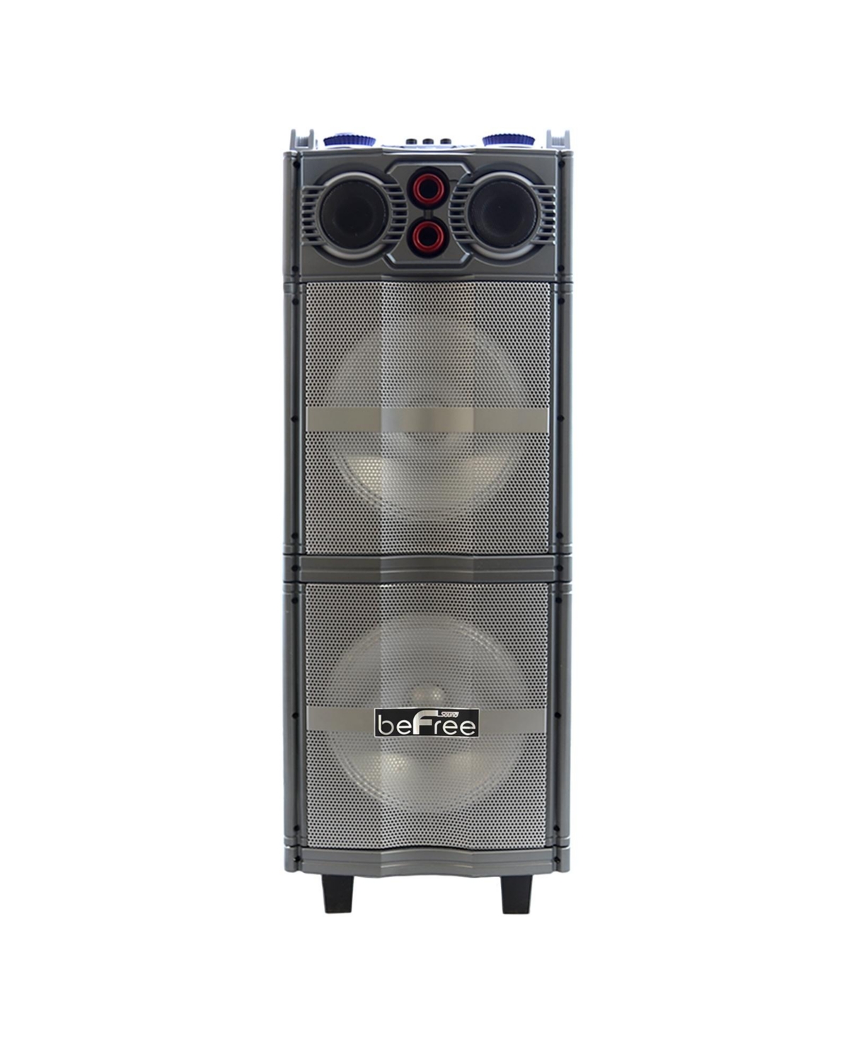 beFree Sound Double 10 Inch Subwoofer Portable Bluetooth Party Speaker with Reactive Lights