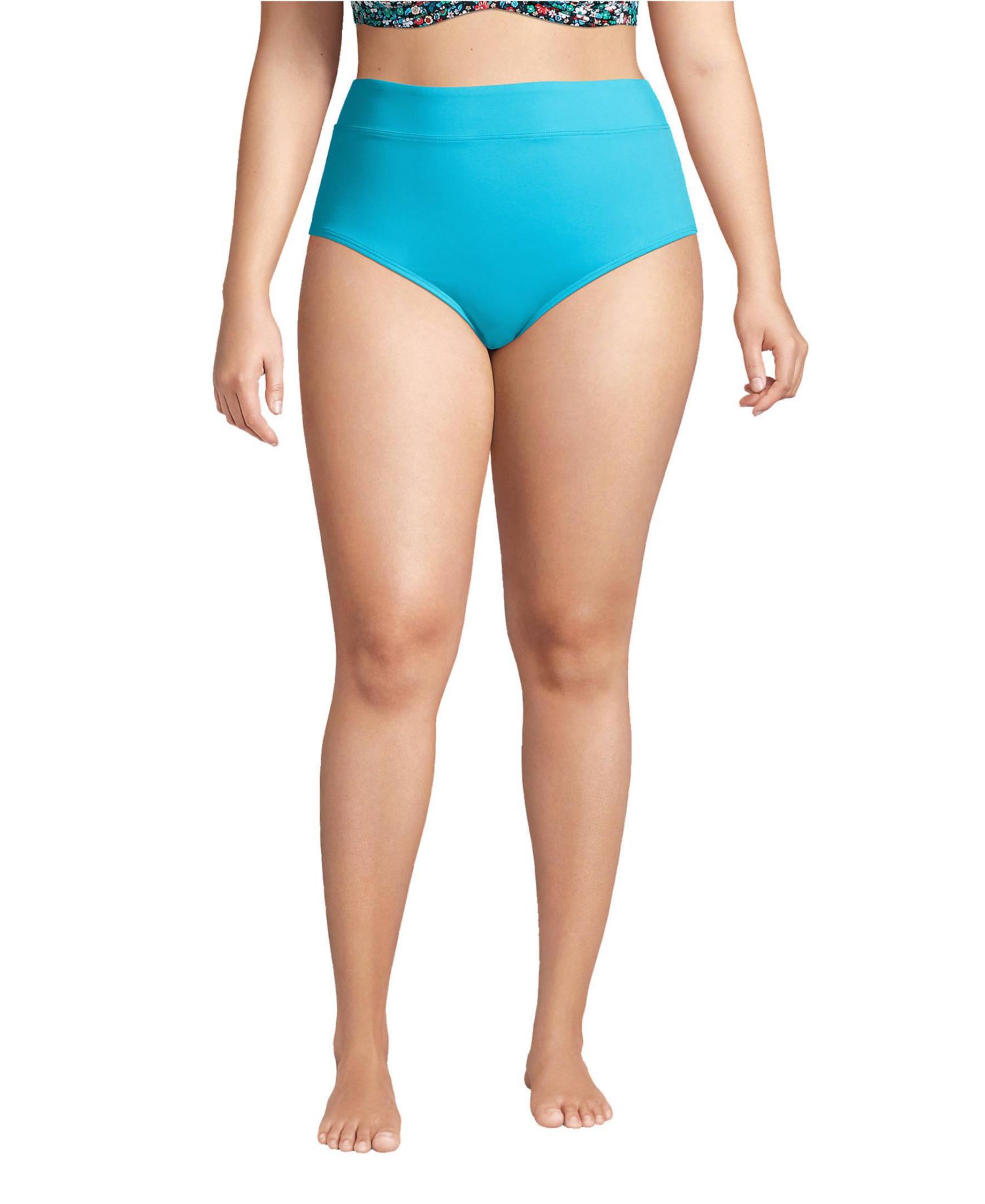 Women's Plus Size Tummy Control High Waisted Bikini Swim Bottoms