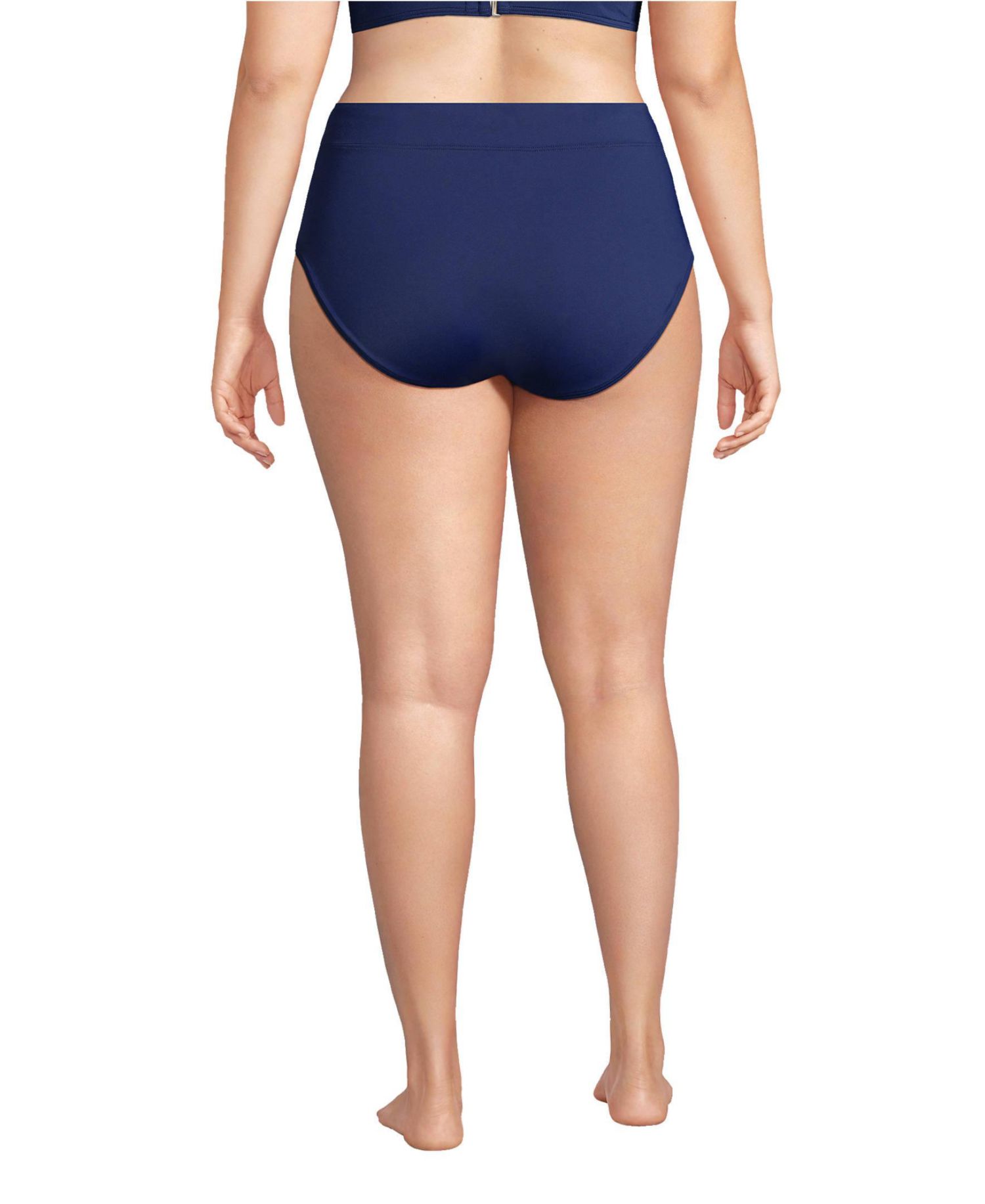 Women's Plus Size Tummy Control High Waisted Bikini Swim Bottoms