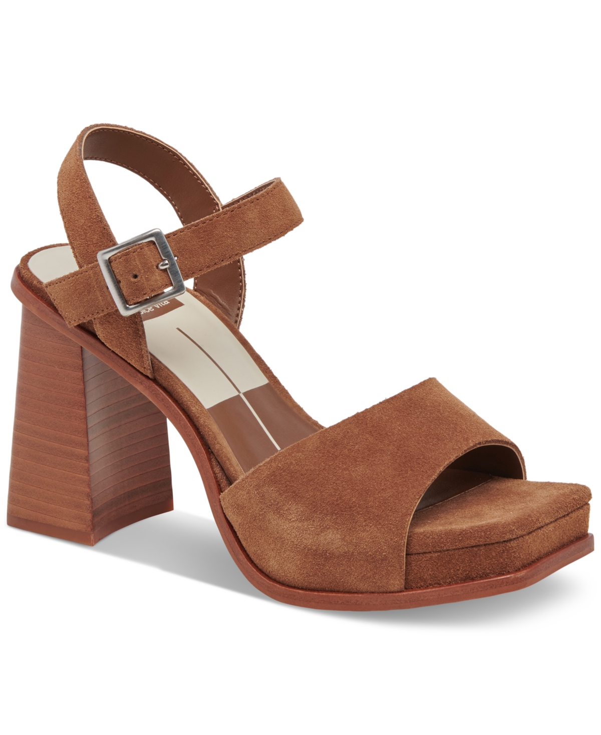 Dolce Vita Women's Aubrey Ankle-strap Two-piece Platform Sandals In Chestnut