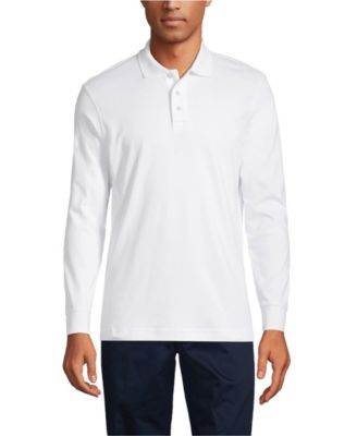 Men's School Uniform Long Sleeve Interlock Polo Shirt