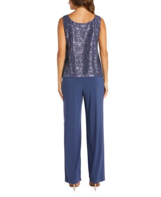 3-Pc. Sequined Lace Pantsuit & Jacket