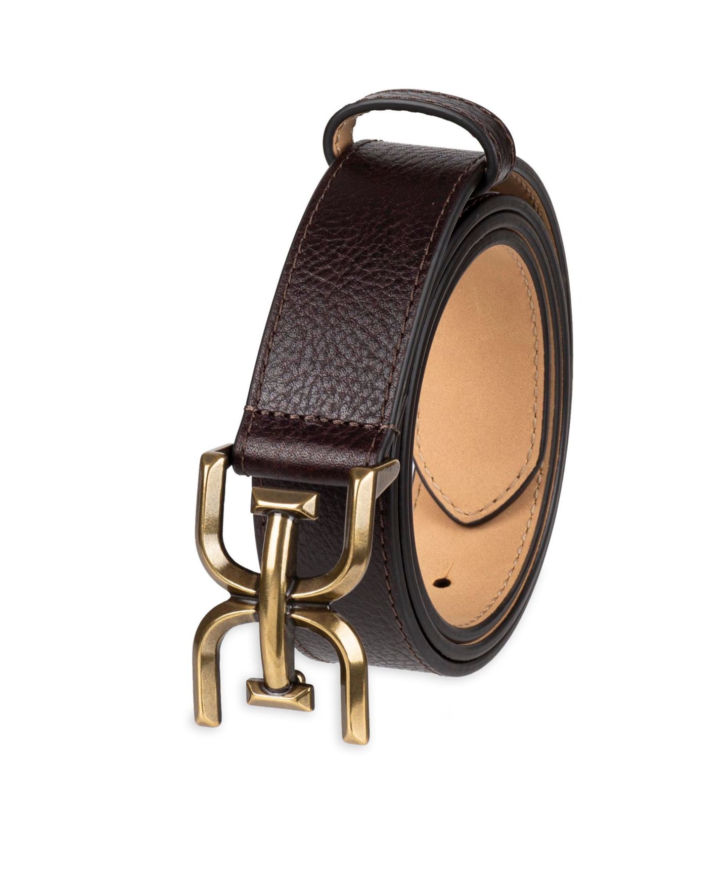 Женский ремень Sam Edelman Slim Double-E Plaque Buckle, цвет: Коричневый — фото 2