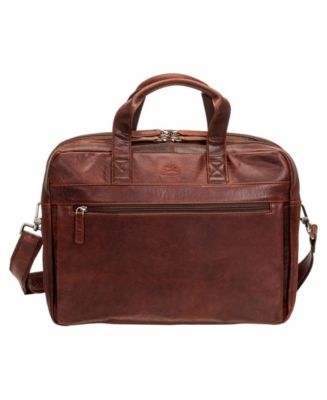 Mancini Buffalo Triple Compartment Briefcase for 15.6 Laptop / Tablet Brown