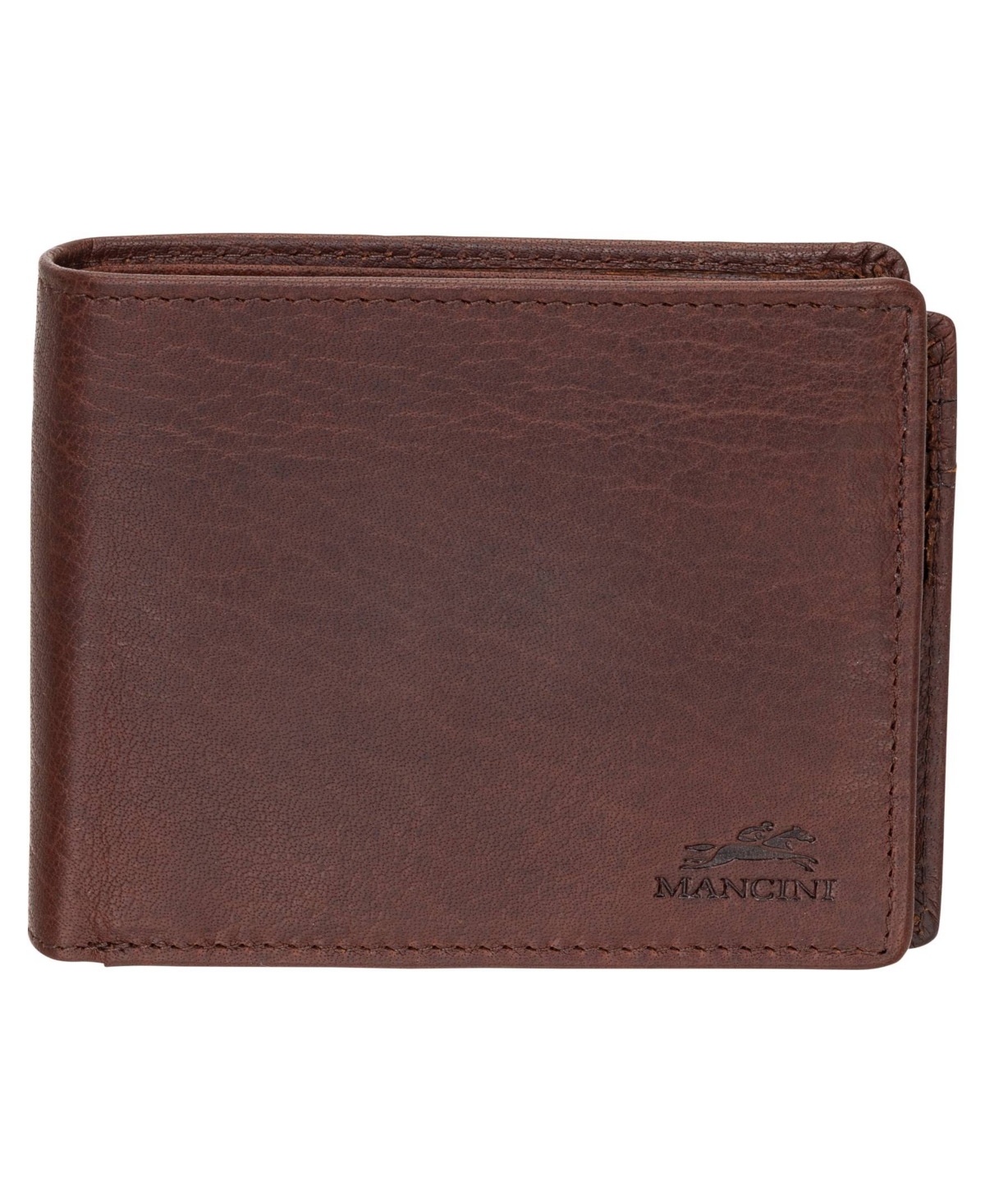 Shop Mancini Men's Buffalo Rfid Secure Center Wing Wallet With Coin Pocket In Brown