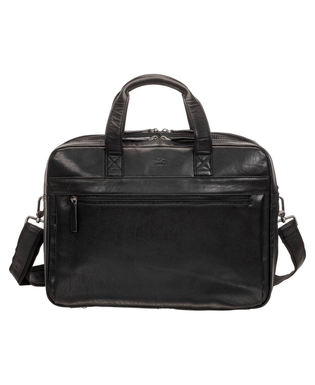 Mancini Men's Buffalo Double Compartment Briefcase For 15.6" Laptop And Tablet In Black