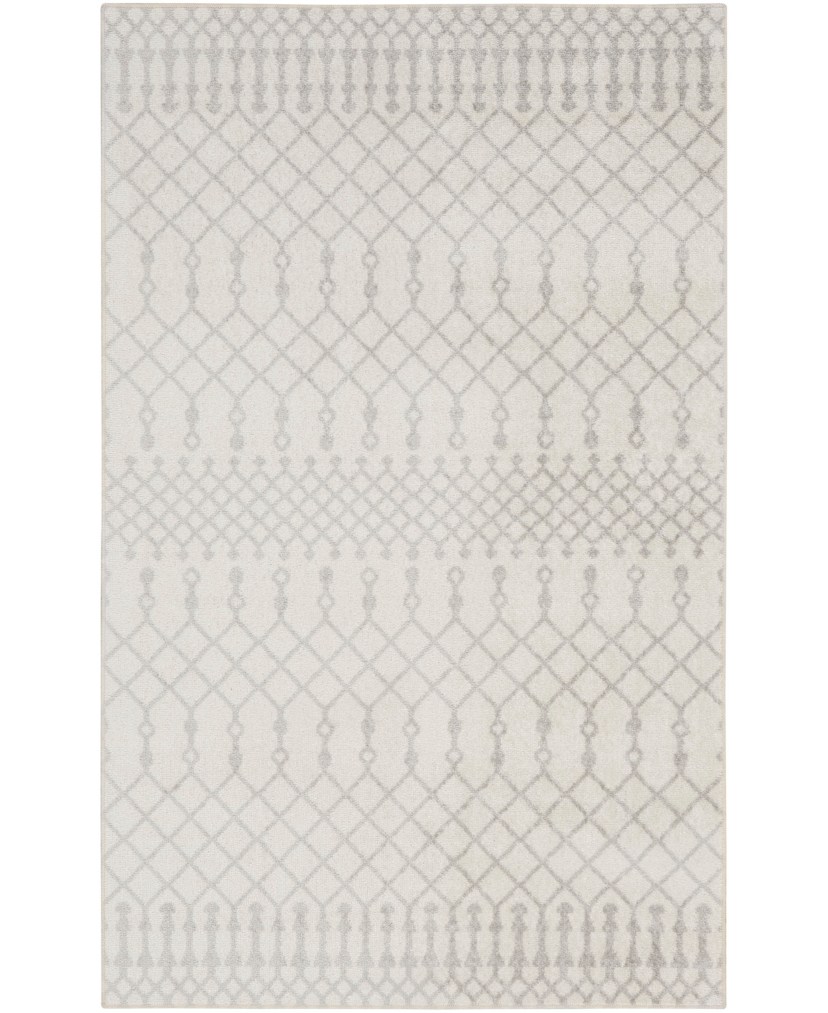 Nourison Astra Machine Washable Asw10 3'3" X 5' Area Rug In Ivory